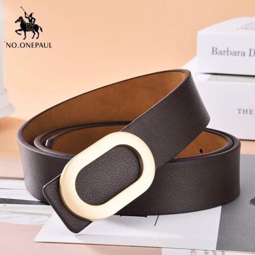 NO.ONEPAUL 2021New fashion ins style simple and versatile oval buckle belt alloy buckle ladies belt dress jeans belt women belts