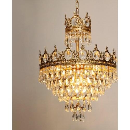 Luxury gold crown chandelier main lamp home decoration living room dining room indoor lighting led chandeliers crystal люстра