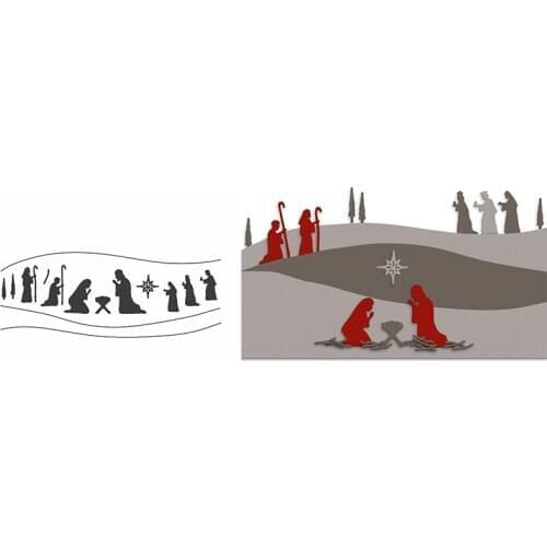 Nativity scene metal cutting dies cut die mold for diy scrapbooking cards making paper crafts knife mould dies new 2020 diecuts