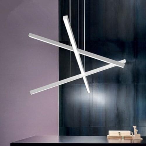 Modern DIY 3 Straight Aluminum Lights Dining Room Led Chandelier Luminaria Living Room Led Pendant Chandelier Lights Fixtures