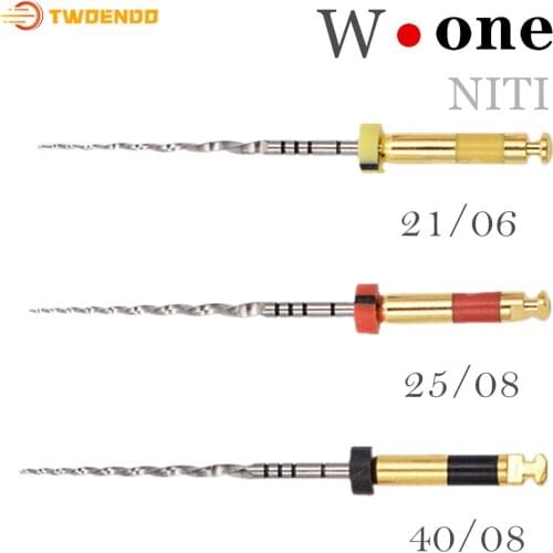 Dental W One Niti Rotary Files 3pcs for Endo Root Canal Treatment Heat Activation Endodontics Files Dentist Material