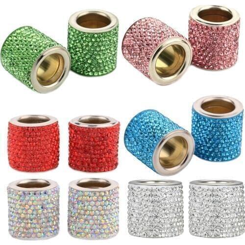 Headrest 2Pcs Car Seat Crystal Headrest Decor Ring Collars Girls Rhinestone Diamond Rhinestone Car Interior Accessories