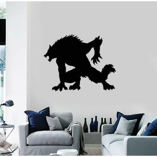 Werewolf Wall Decal Horror Fantasy Theme Beast Monster Vinyl Window Sticker Teens Bedroom Man Cave Interior Decor Art Mural M326