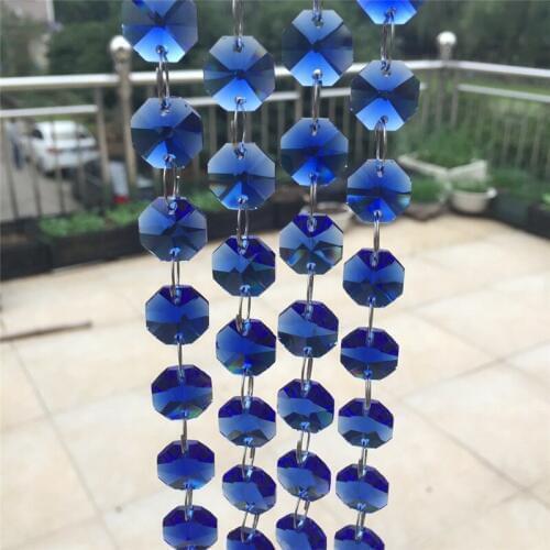 10m/Lot 14mm Sapphire Crystal Glass Octagon Beads Crystal Glass Garland Strand Wedding & Christmas Party Event Decoration