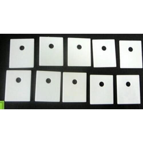 10pcs 14*20*2mm with hole TO-220 Aluminium Oxide Ceramic Thermal Conductive Insulated Sheet MOS Transistor IGBT Radiator Gasket