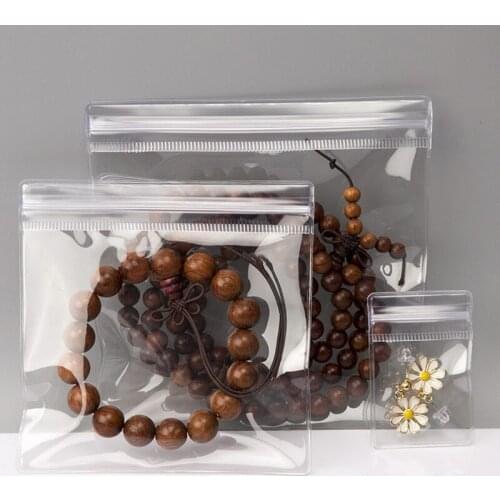 10 PCS Sealed Jewelry Storage Bag 30 Wires Transparent Accessories Holder Portable Beads Earrings Necklace Organizer Packing Bag