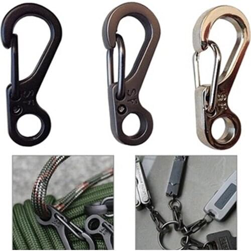 10PCS Mini SF Spring Backpack Clasps Climbing Carabiners Keychain Camping Bottle Hooks Tactical Survival Gear for Outdoor Tools