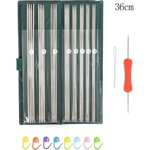 11Size Straight Knitting Needles 25cm 36cm 44pcs Stainless Steel Yarn Weave Kitting Needles Hook Set With Bag Sewing Needle Kits
