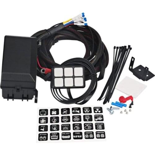 DC 12V Universally Adaptable DC12V LED 6 Switch Panel Electronic Relay System with Circuit Control Box - Wiring Harness Kit