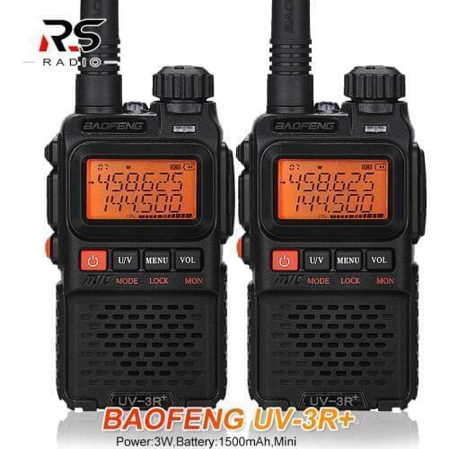 2PCS Baofeng UV-3R+ Plus Mini Walkie Talkie Radio UHF VHF Ham CB Radio Station Wireless HF Transceiver UV3R PMR 446 Transmitter