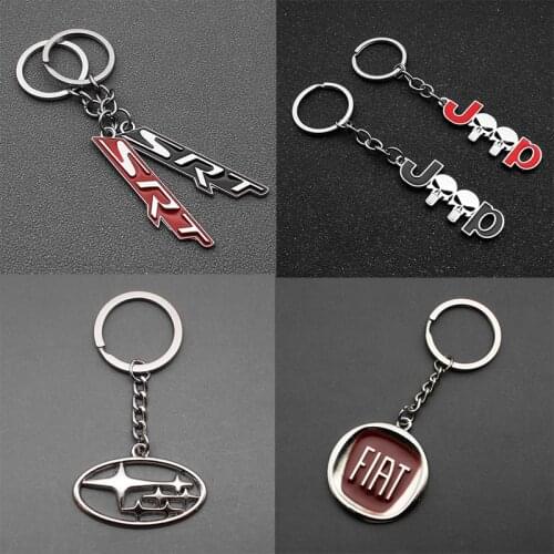 3D Metal Car Styling Keychain Key Rings For Toyota Ford Dodge SRT Jeep Fiat Subaru STI KIA Alfa Romeo Auto Accessories