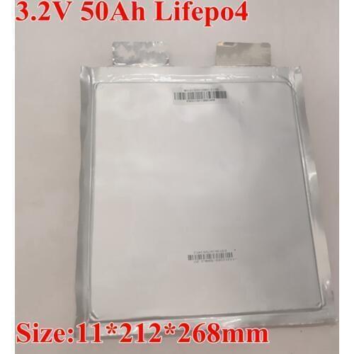 4pcs 3.2v Rechargeable Battery 50Ah LiFePO4 Li Polymer Cell for 12V 50A Battery Pack E-bike UPS Power Convertor HID Solar Light