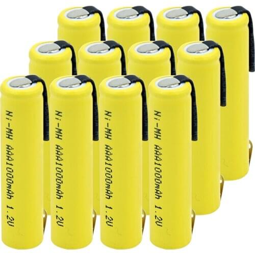 16/20/ PCS AAA UM4 R03 824 AM4 E92 K3A FR03 ND61R R03 NI-MH BATTERY WITH TABS 1.2V 1000MAH FOR TOY REMOTE CONTROL