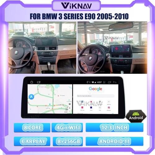 12.3 Inch Android 11 Car Radio For BMW 3 Series E90 2005-2010 GPS Navigation With Screen DVD Multimedia Carplay Head Unit 256GB