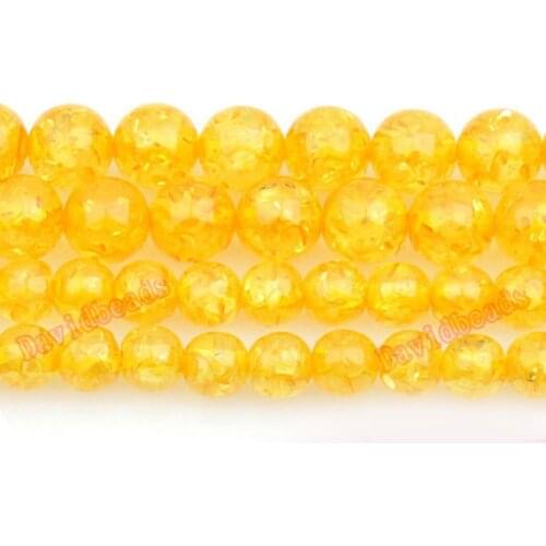 Fctory Price Synthetic Natural Stone Yellow Round Loose Beads 16" Strand 8 10 12MM Pick Size For Jewelry Making diy