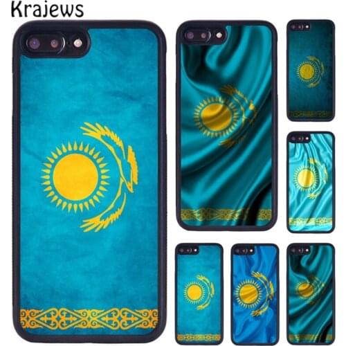 Krajews Kazakhstan Flag Phone Case Coque For iPhone 5 6S 7 8 Plus 11 12 Pro X XR XS Max Samsung Galaxy S6 S7 S8 S9 S10 PLUS