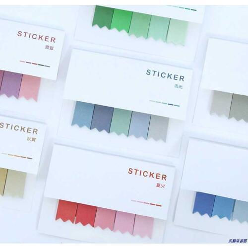 DIY Gradient Color Creative Office Novelty Sticky Notes Planner Stickers Page Index Memo Pad Office School Supplies Stationery