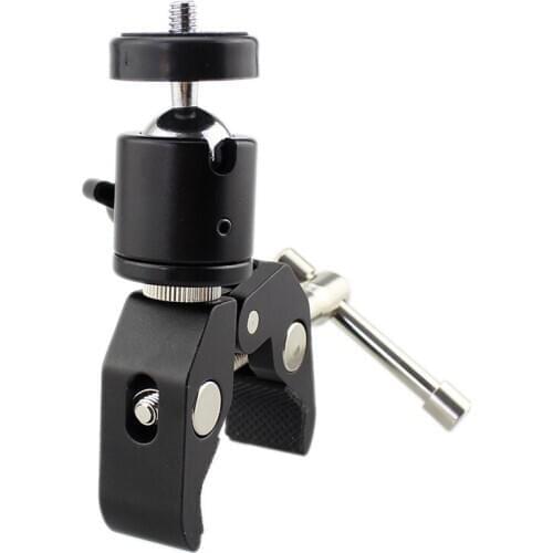 DSLR Ball Head Shoe Mount Camera Ball Mount Clamp 1/4 inch -20 Tripod Head Hot Shoe Adapter and Cool Super Clamp