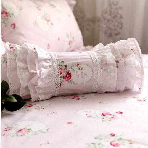 Elegant embroidered cushion decorative bedding pillow European candy cushion princess ruffle lace lumbar pillow sofa hand rests