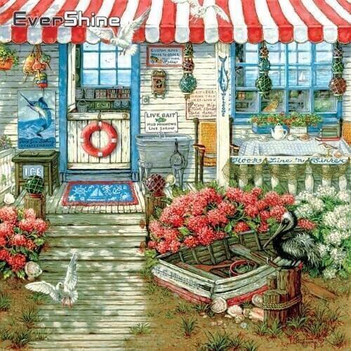 EverShine Diamond Embroidery Full Display Landscape 5D Diamond Painting Full Drill Square Picture Rhinestones Wall Decor Art