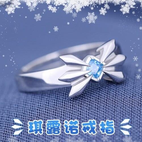 Hot Anime TouHou Project Cirno 925 Sterling Silver Finger Ring Fashion Decorations Adjustable Man Woman Take Photo Props Gift