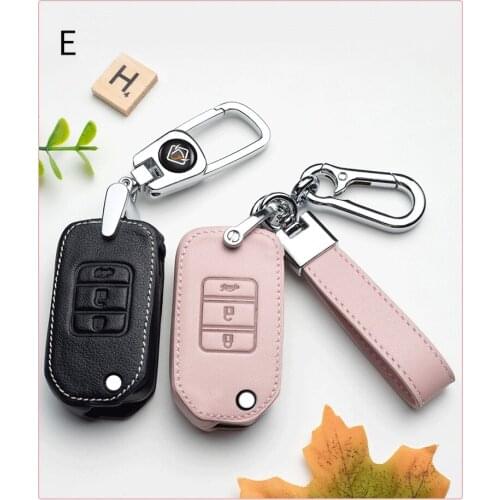 Leather Key Case Cover Key case For Honda 2016 2017 CRV Pilot Accord Civic Flip key