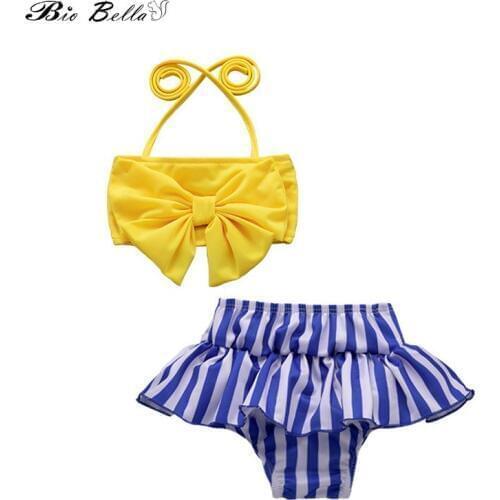 Baby Girls Summer Swimsuit Lovely Children Sunscreen Swimable Swimsuit Pony belt Conjoined Dropshipping 1-5YKids Child Beahwear