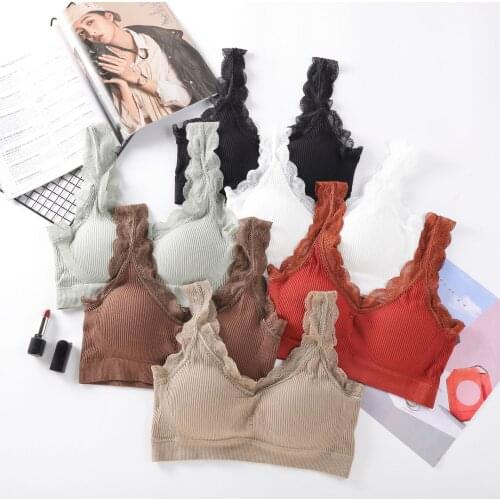 Linbaiway Sleeping Bra Women Sexy Lace Bralette Seamless Lingerie Underwear Bra Crop Tops for Women Beauty Back Brasiere