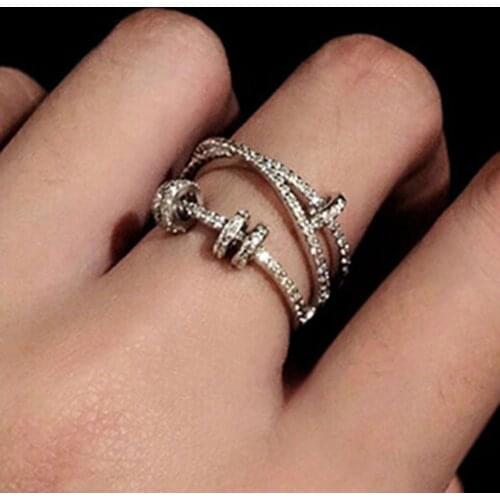 Yobest Wedding Rings for Women Luxury Jewelry Silver Color Accessories Drop Shipping Cubic Zirconia Bridal Engagement Party 3mm