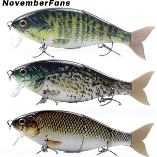 NovemberFans 17.8cm 66g Topwater Bass Lure Silent Shallow Crank Soft Tail Jointed Swimbait Fishing Lures Wobbler Bait