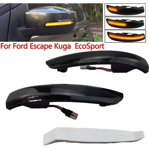 NEW For Ford Escape Kuga II EcoSport 2013 - 2019 Car Accessories Dynamic LED Side Rearview Mirror Turn Signal Light Indicator