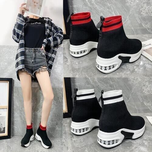 2020 spring and autumn new all-match womens shoes socks shoes womens trendy shoes casual high-top elastic flat sneakers X467