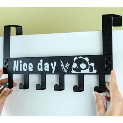 Practical Titanium Steel Door Hook Wall Hanger Hat Durable Kitchen 6 Hooks Towel Hat Clothes Wall Hook Over Door
