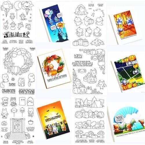Halloween autumn Clear Silicone Stamp / seal for DIY Scrapbooking / Album Decorative Clear Stamp Sheets A505