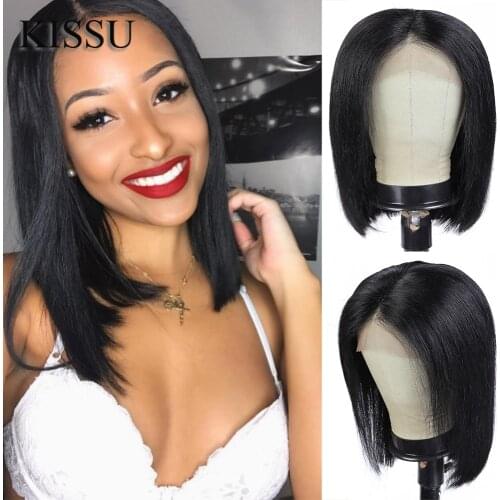 KISSU Straight Bob Wig Lace Front Human Hair Wigs For Women Short Bob Frontal Wig 4x4 Lace Closure Hd Glueless Brazilian Hair