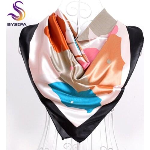 Ladies Imitated Silk Scarf Printed Fashion Accessories Leaves Pattern Muslim Large Size Square Scarves Wraps For Autumn Winter