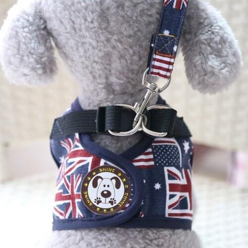 Small Dog Vest Harness Set for Dogs Cats Breathable Mesh Collars Jeans Leash Puppy Harness Pet Collar Chihuahuas Dog Supplies