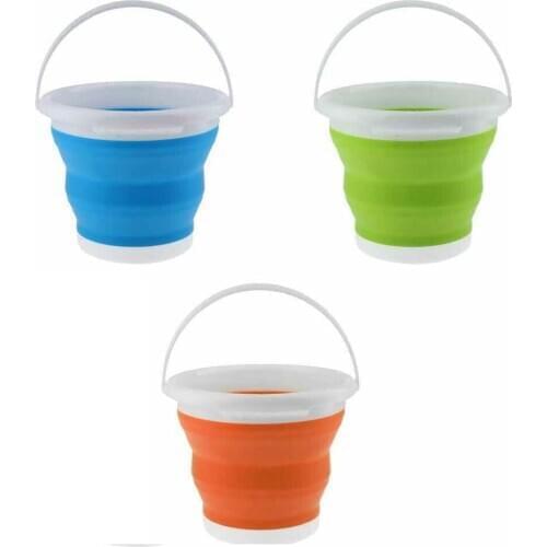 Van Truck 1.5L Silicone Folding Bucket Fishing Folding Bucket Car Water Carrier Round RV Camp Car Room Outdoors Accessories