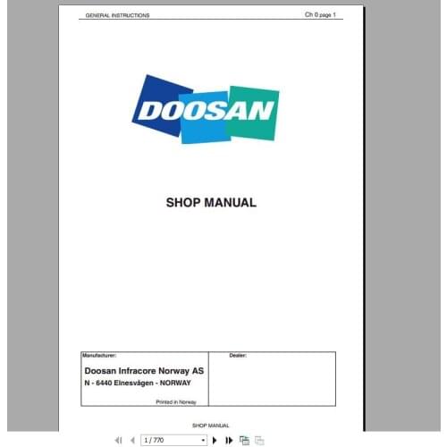 Doosan Construction and Forklift All Model Full Service Manual DVD 26GB PDF 2019