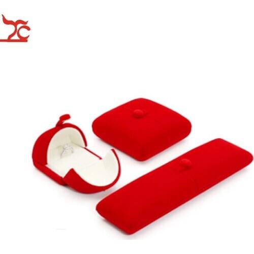 High Quality Jewelry Box Velvet Engagement Wedding Couple Ring Earring Necklace Pendant Bracelet Storage Box Gift Box