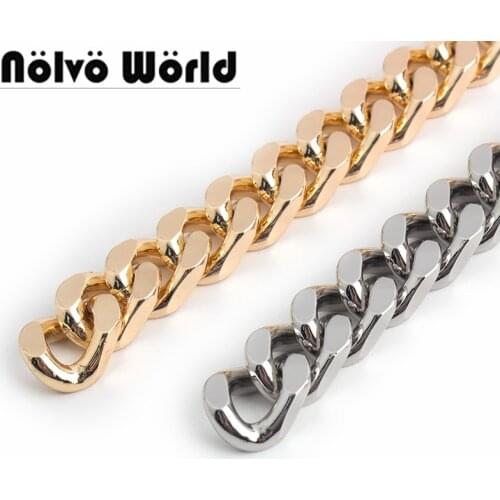 1-5 meters 15 mm width Gold chain Aluminum Silver Aliexpress online shop bag chain