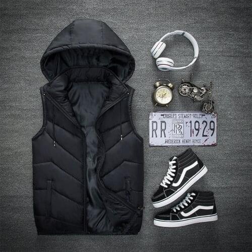 2019 Autumn Winter Vest Men New Stylish Warm Sleeveless Jacket Army Waistcoat Mens Vests Casual Coats Down Feather Thick C203