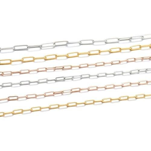1 Meter 3 Sizes Stainless Steel Chain Gold Color Big Rolo Cable Bulk Chains for DIY Neckalce Bracelet Jewelry Making Accessories