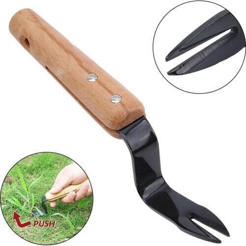 1PC Sturdy Puller Hand Weeding Removal Effective Long Handle Lawn Trimming Forked Carbon Steel Digging Garden Weeder Tool