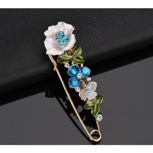 1PC tulip brooch fashion retro alloy brooch ladies jewelry accessories ladies jewelry direct Anti light silk scarf buckle
