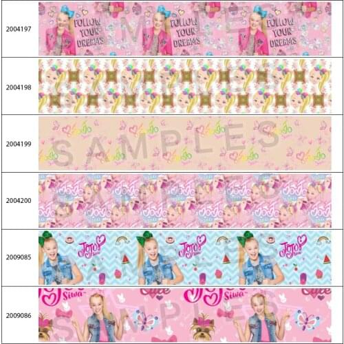 10yards JoJo Girl Cartoon Characters Style Printed Grosgrain Ribbon DIY Materials