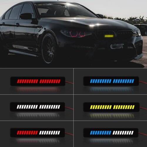 1x Car Front Hood Grille Bonnet 3D Led Light Beacon Day/Night Time Running Decorative Atmosphere Lamp Auto Exterior Accessories