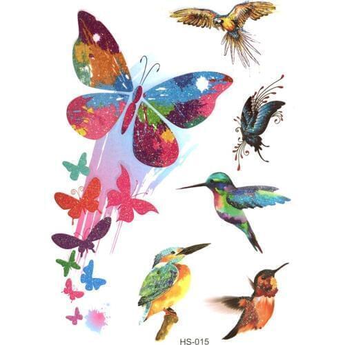 3PCS Butterfly Waterproof Temporary Tattoos Men Flash Gold tattoo Animal temporary tattoos harajuku tatuagem pokemon henna tatoo