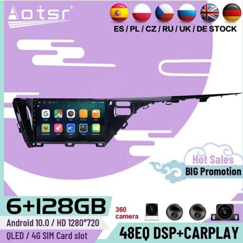 6+128G Carplay Multimedia Stereo Android 10 Player For Toyota Camry 2018 2019 GPS Navigation Car Radio Video Receiver Head Unit