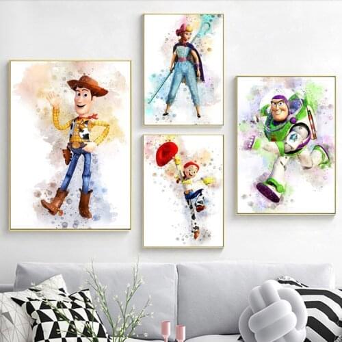 5D DIY Diamond Painting Disney Watercolour Toy Story Woody and Buzz Lightyear Cartoon Movie Diamond Embroidery for Home Decor